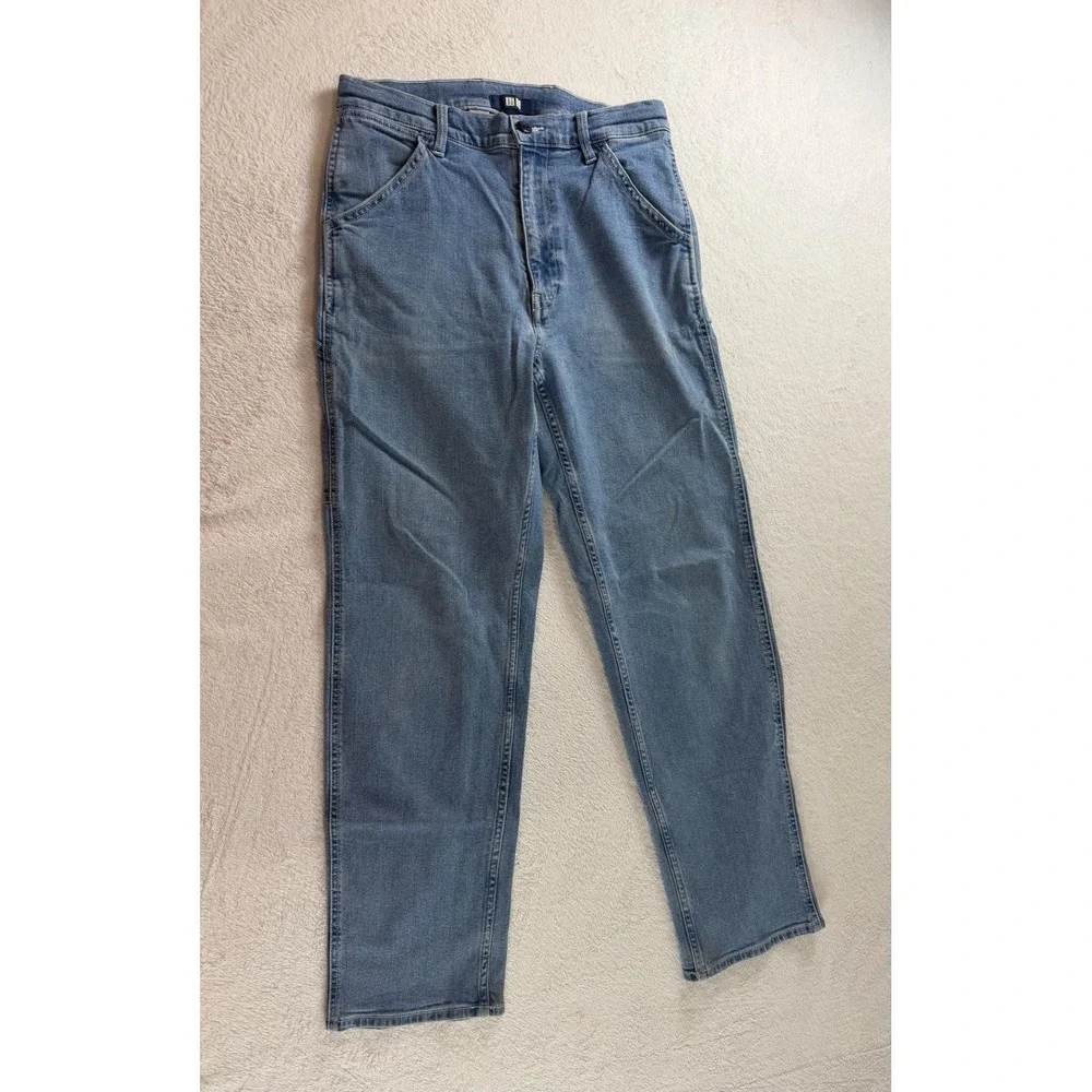 Uniqlo Utility Painter Pants Mens Small Blue Denim Carpenter Jeans Hammer Loop